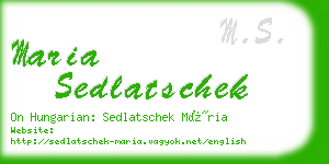 maria sedlatschek business card